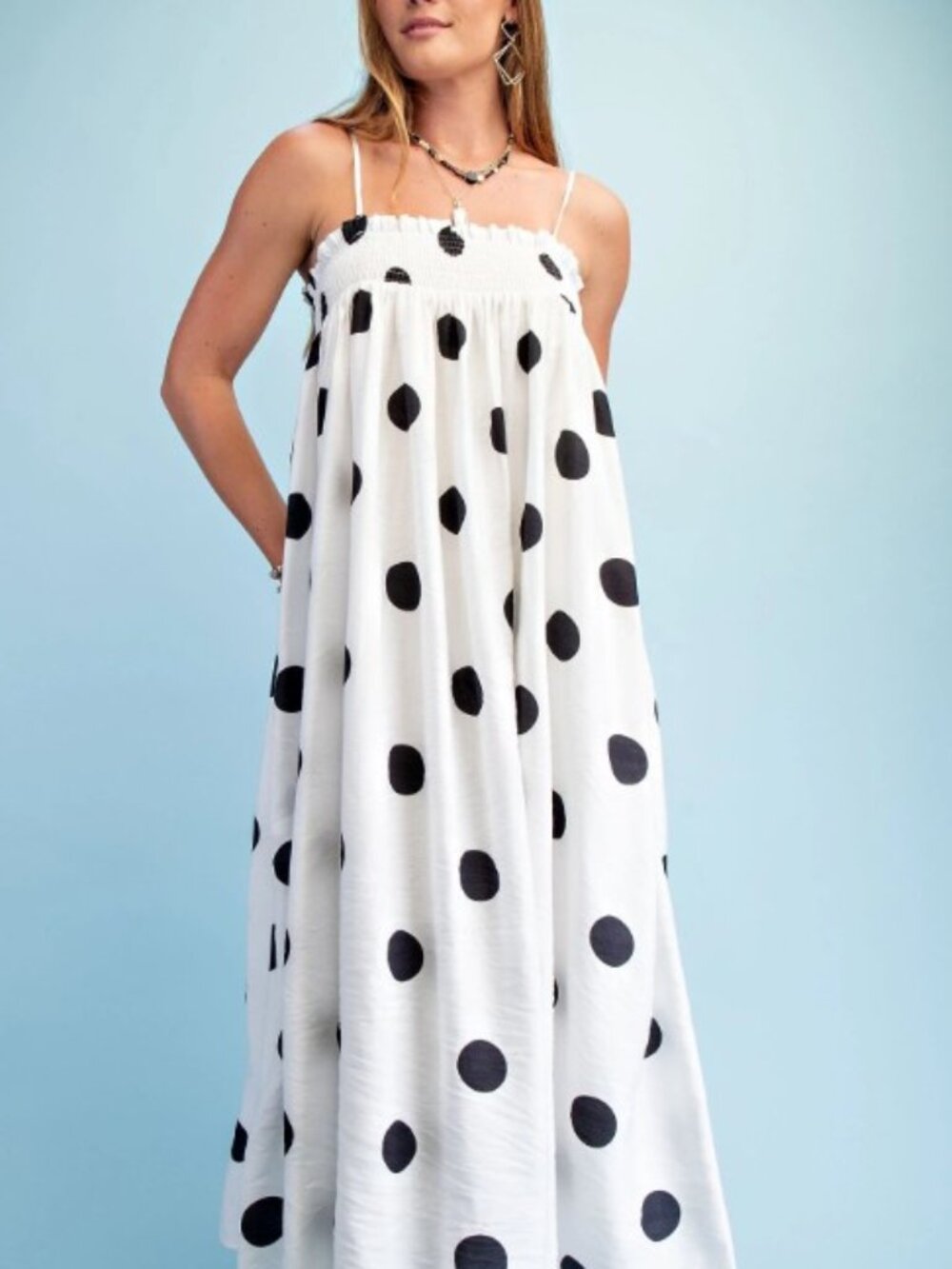 Gigio Polka Dot Strappy Dress